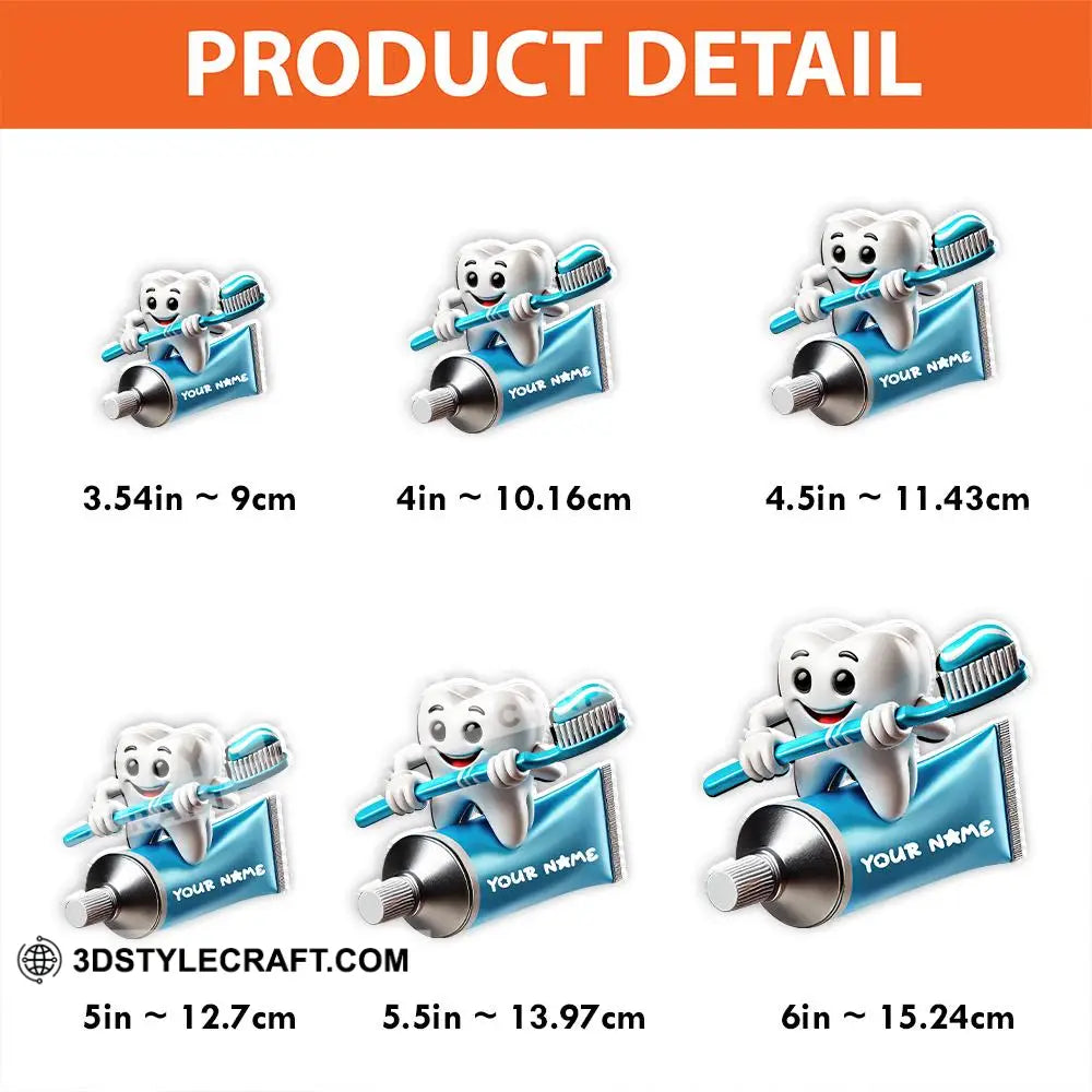 Custom Name Dentist Fridge Magnet Gift For