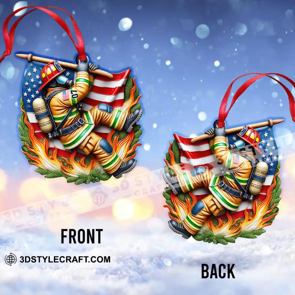 Custom Name Firefighter Ornament Memorial Christmas Gift