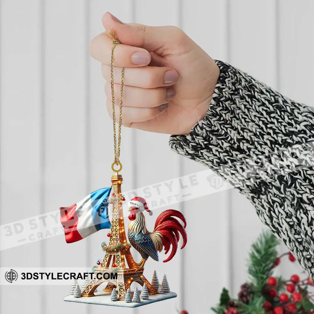 Custom Name France Ornament Christmas Gift For Lover