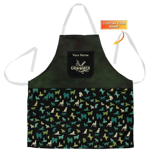 Custom Name Groomer Joymuu Apron, Groomer Apparel, Gift for Pet Groomer style option 1