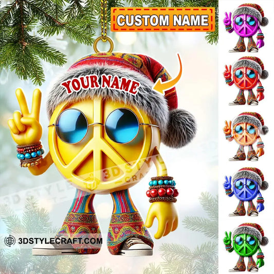 Custom Name Hippie Love Ornament Christmas Gift Decoration