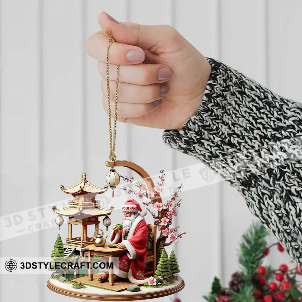 Custom Name Japan Santa Ornament Lover Christmas Gift