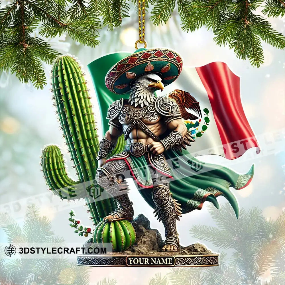 Custom Name Mexico Ornament Lover Christmas Gift 3.54’’ / 1