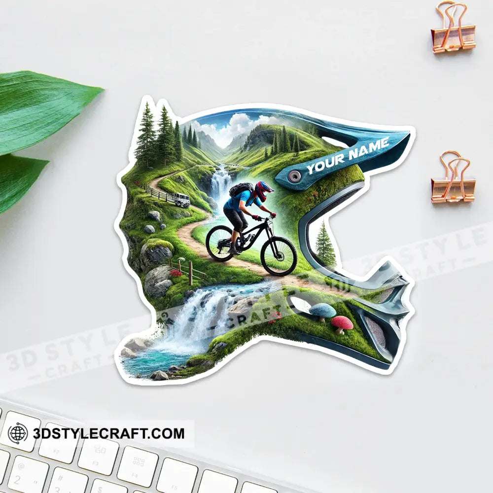 Custom Name Mountain Bike Sticker Gift For Lover