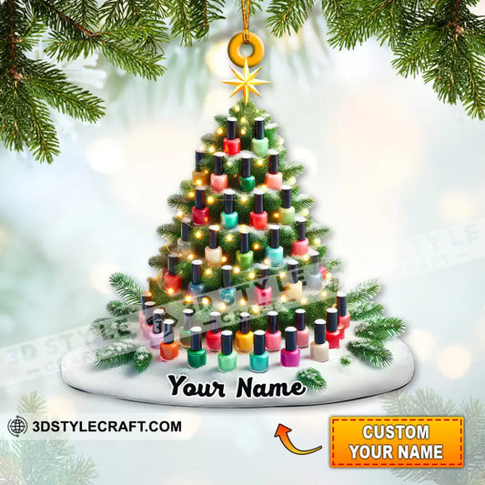Custom Name Nail Christmas Tree Ornament Artist Gift
