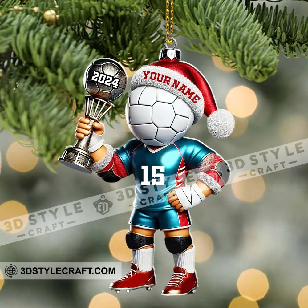 Custom Name Number And Year Handball Champion Ornament Christmas Gift For Lover