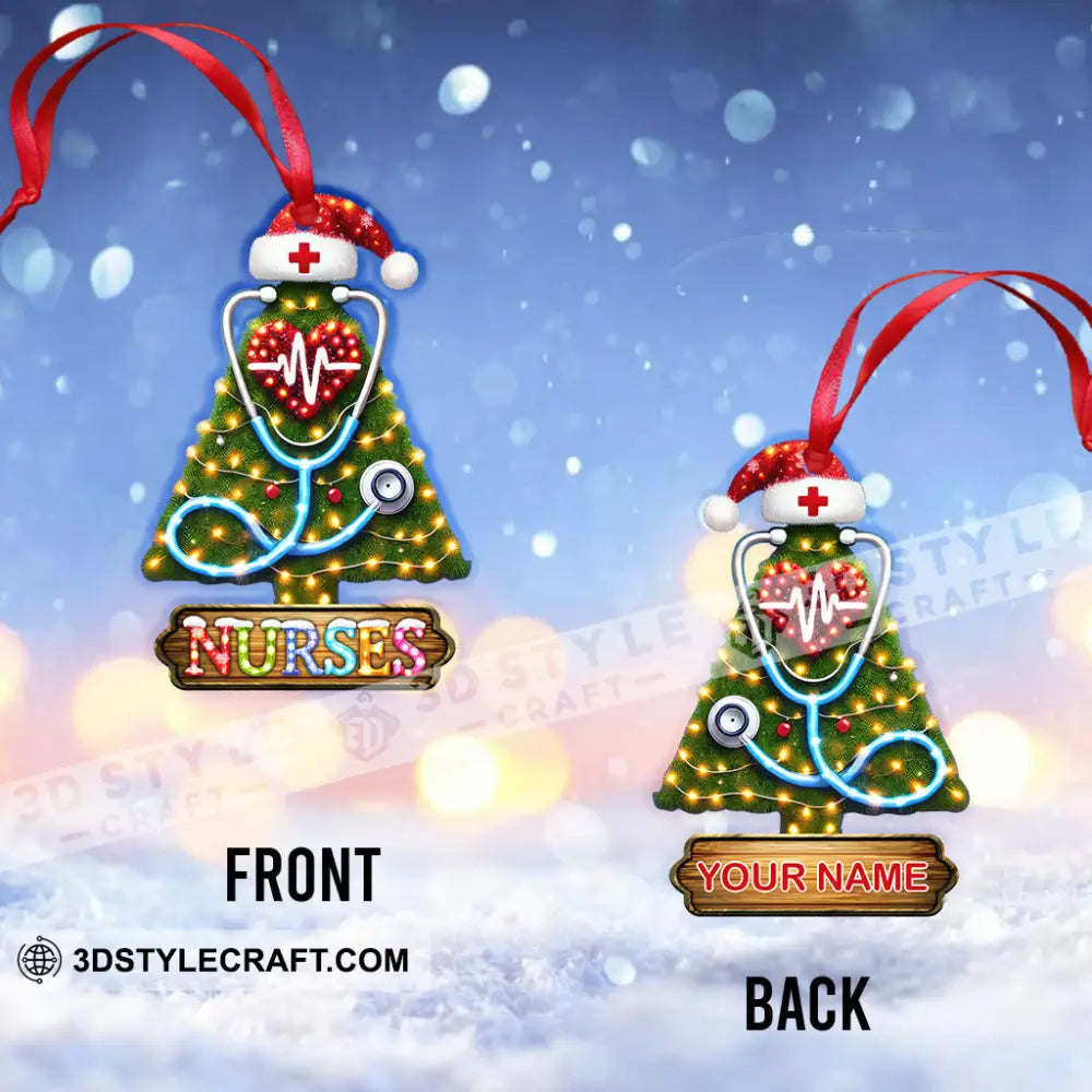 Custom Name Nurse Ornament Home Decor Christmas Gift
