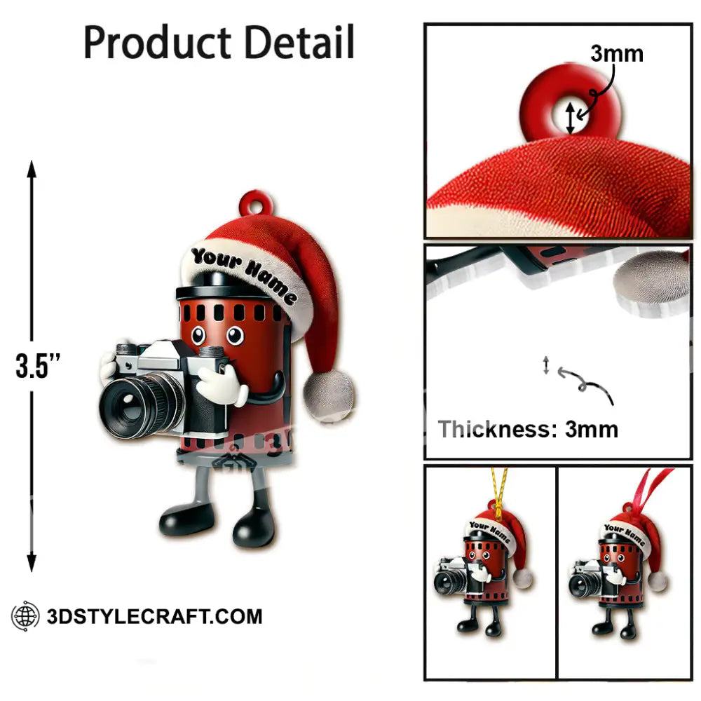 Custom Name Photographer Ornament Christmas Gift