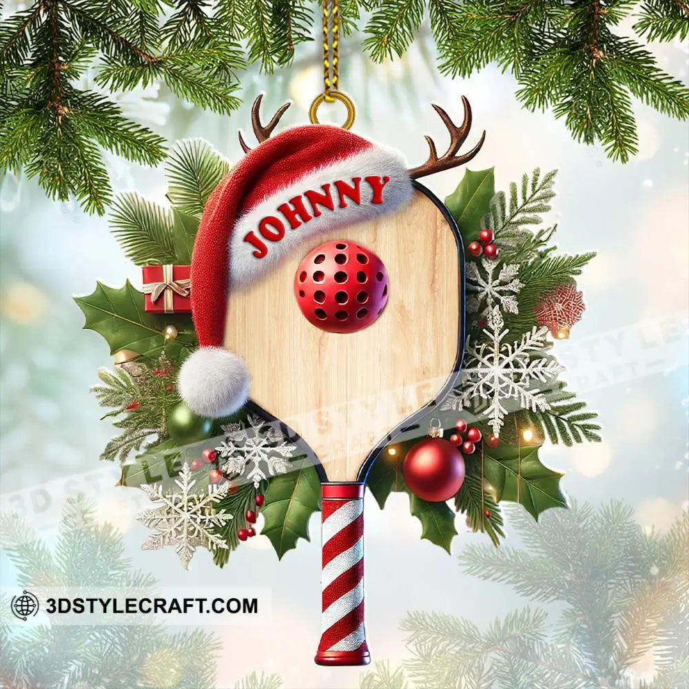 Custom Name Pickle Ball Ornament Christmas Gift 3.54’’ / 1