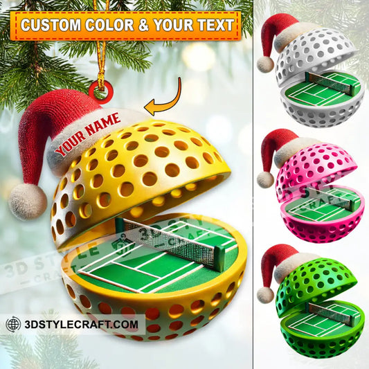 Custom Name Pickle Ball Ornament Love Christmas Decoration