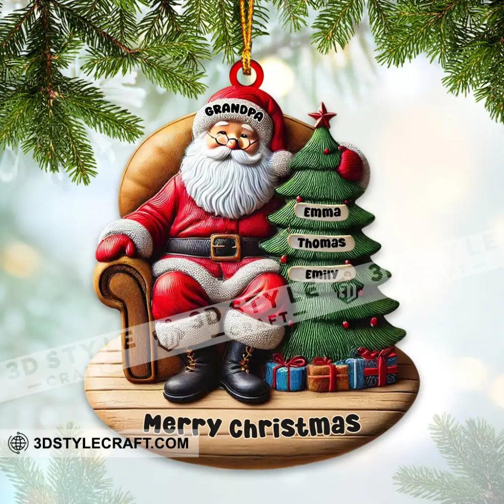 Custom Name Santa And Kids Christmas Ornament Family Gift