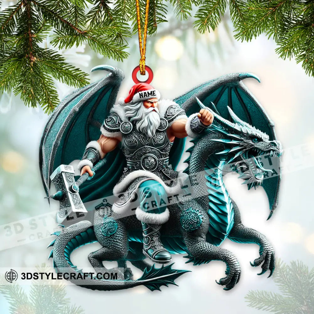 Custom Name Santa Dragon Ornament Christmas Gift For Lover