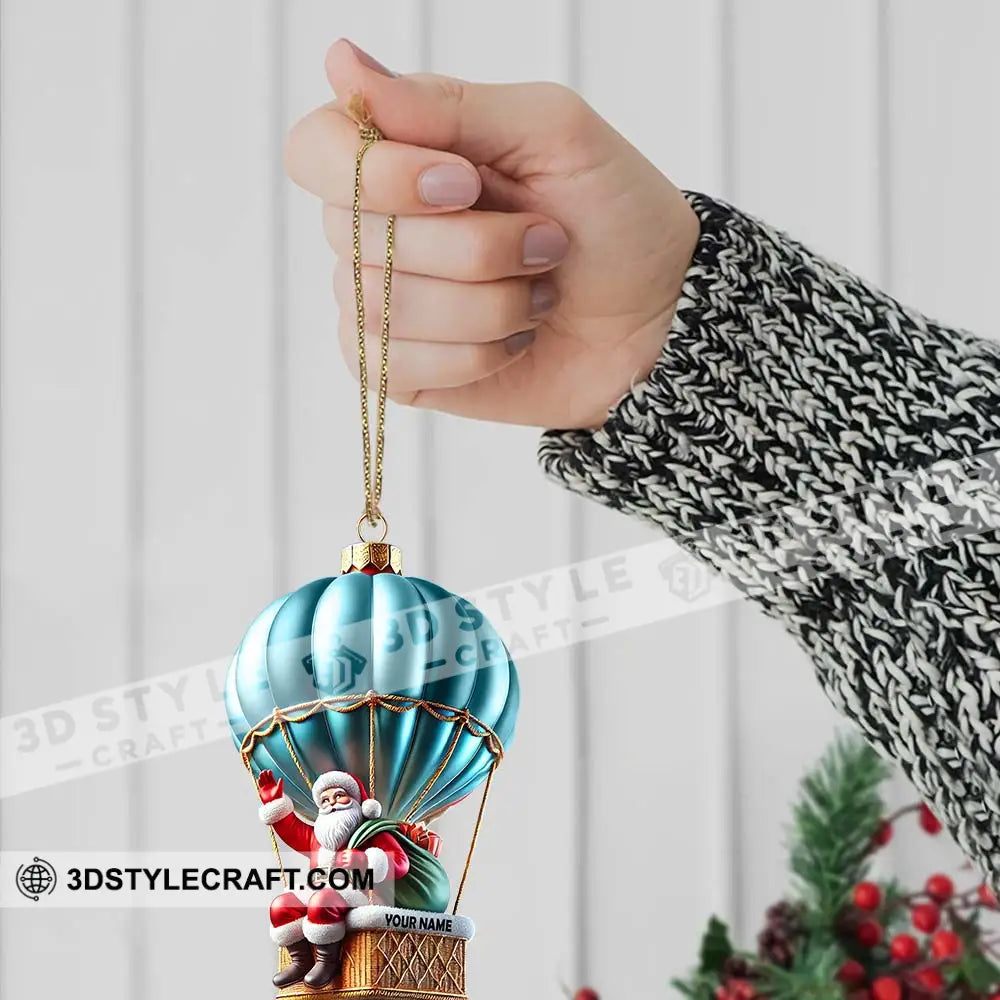 Custom Name Santa Hot Air Balloon Ornament Christmas Gift