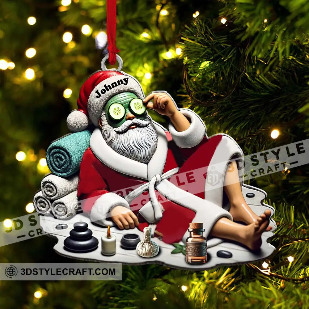 Custom Name Santa Spa Ornament Christmas Gift Decoration