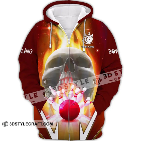 Custom Unisex Shirt, Bowling Skull T-Shirt, Bowling Shirt, Shirt For Bowling Lovers style option 2