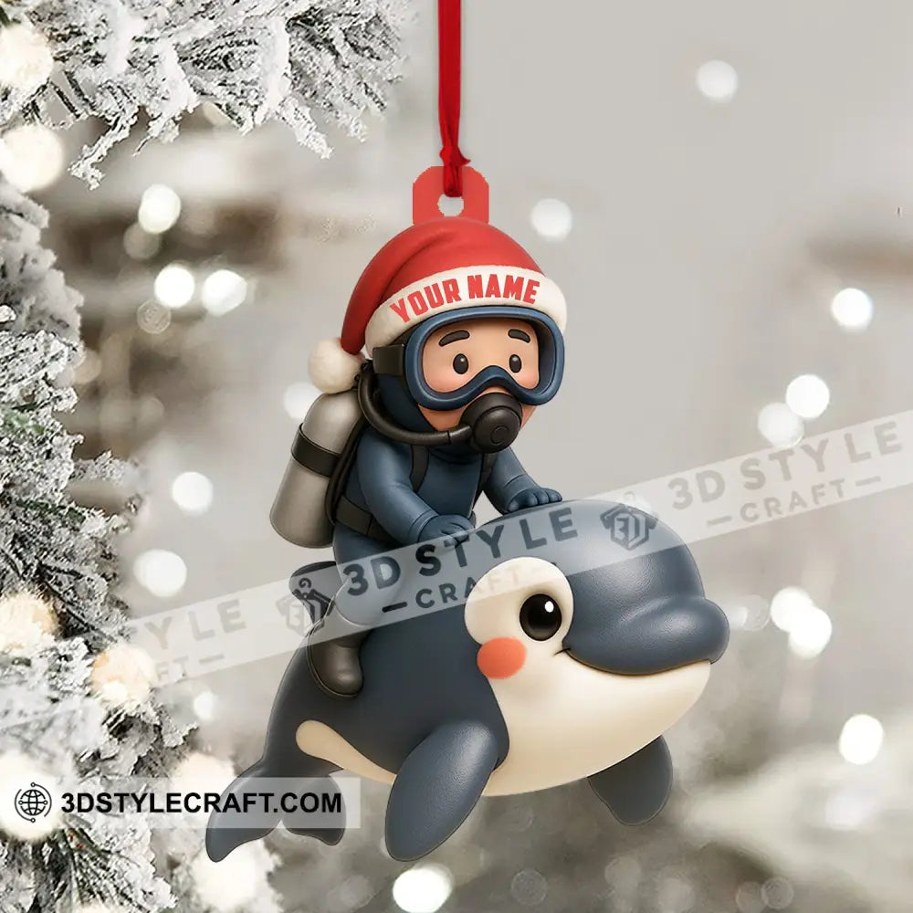 Diver Home Decor Christmas Ornament Personalized Ornament Ornament