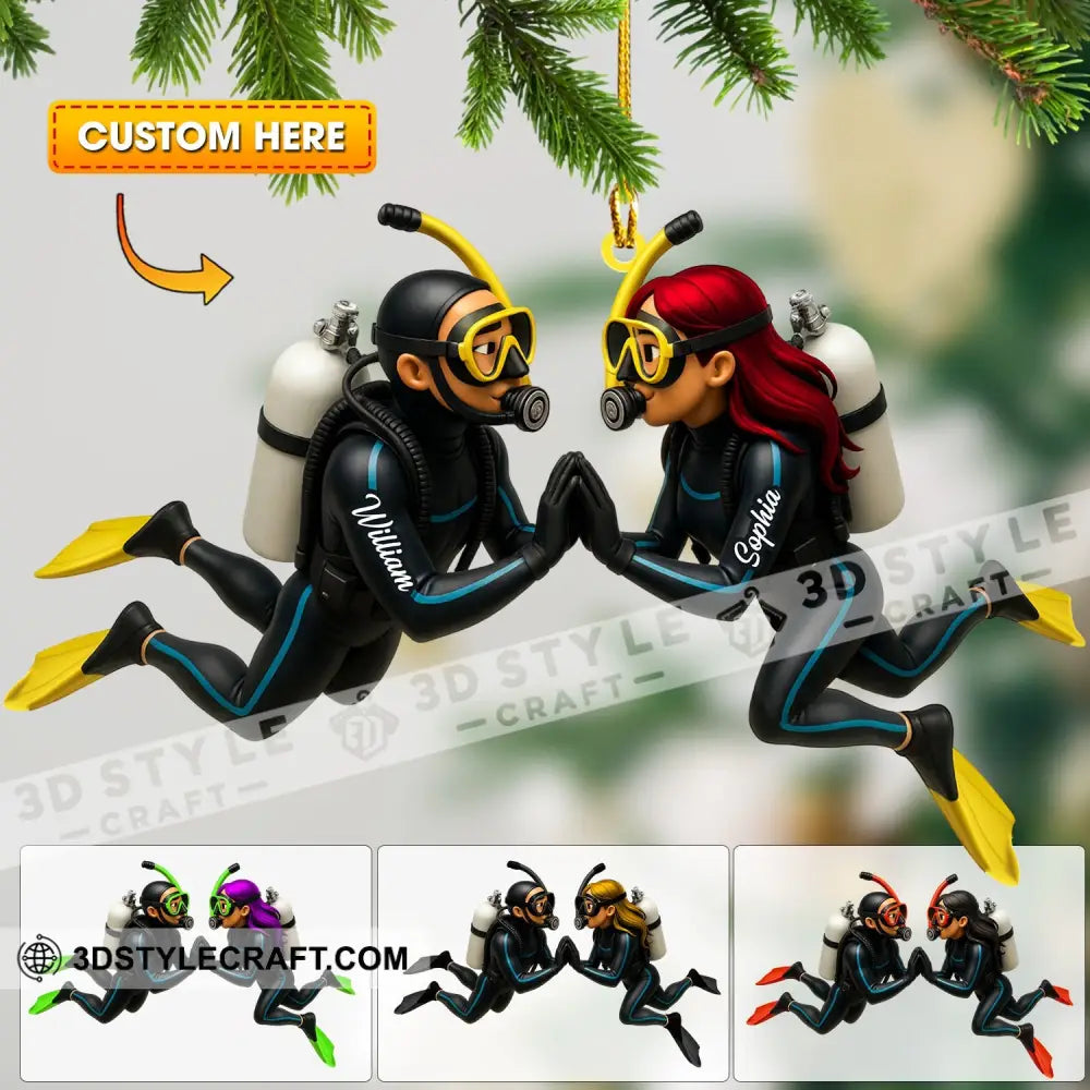 Diver Home Decor Christmas Ornament Personalized Ornament 3.54’’ / 1 Ornament Ornament