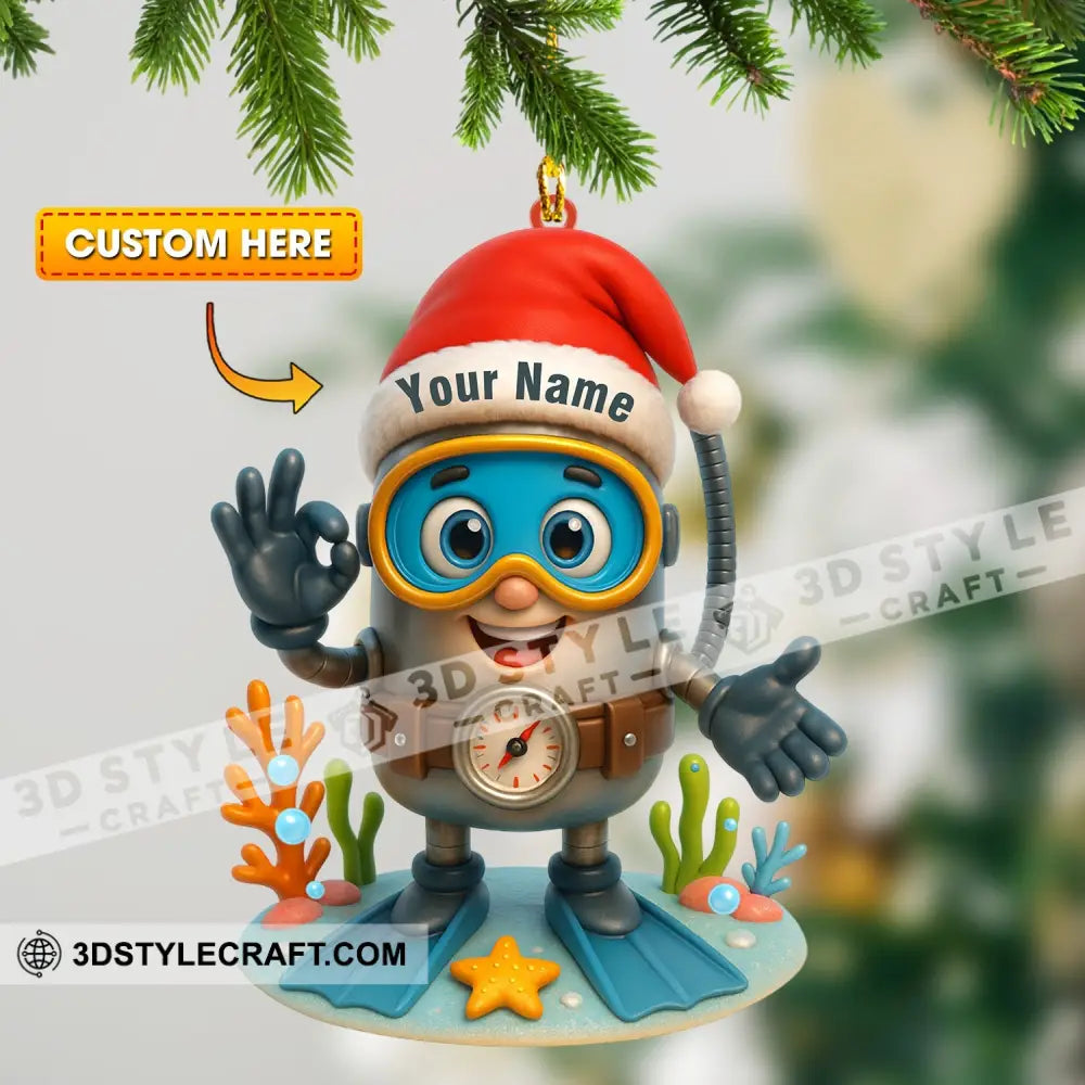 Diver Home Decor Christmas Ornament Personalized Ornament 3.54’’ / 1 Ornament Ornament