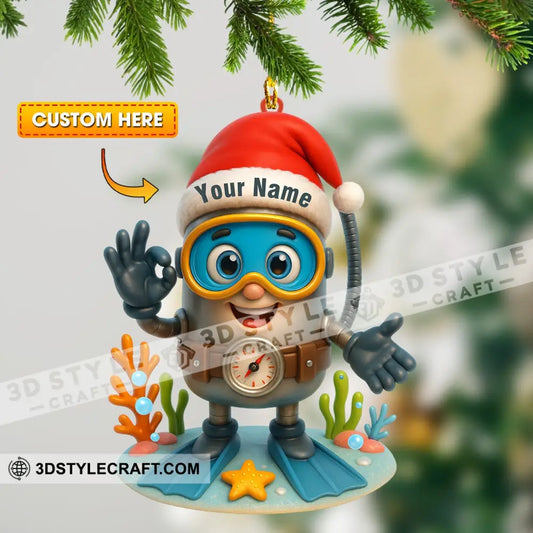 Diver Home Decor Christmas Ornament Personalized Ornament 3.54’’ / 1 Ornament Ornament