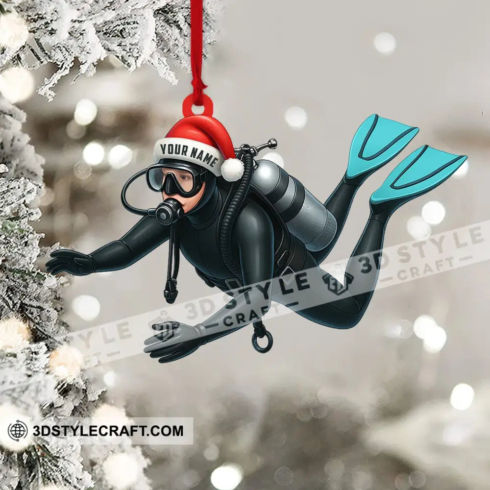 Diver Santa Home Decor Christmas Ornament Personalized Ornament Ornament