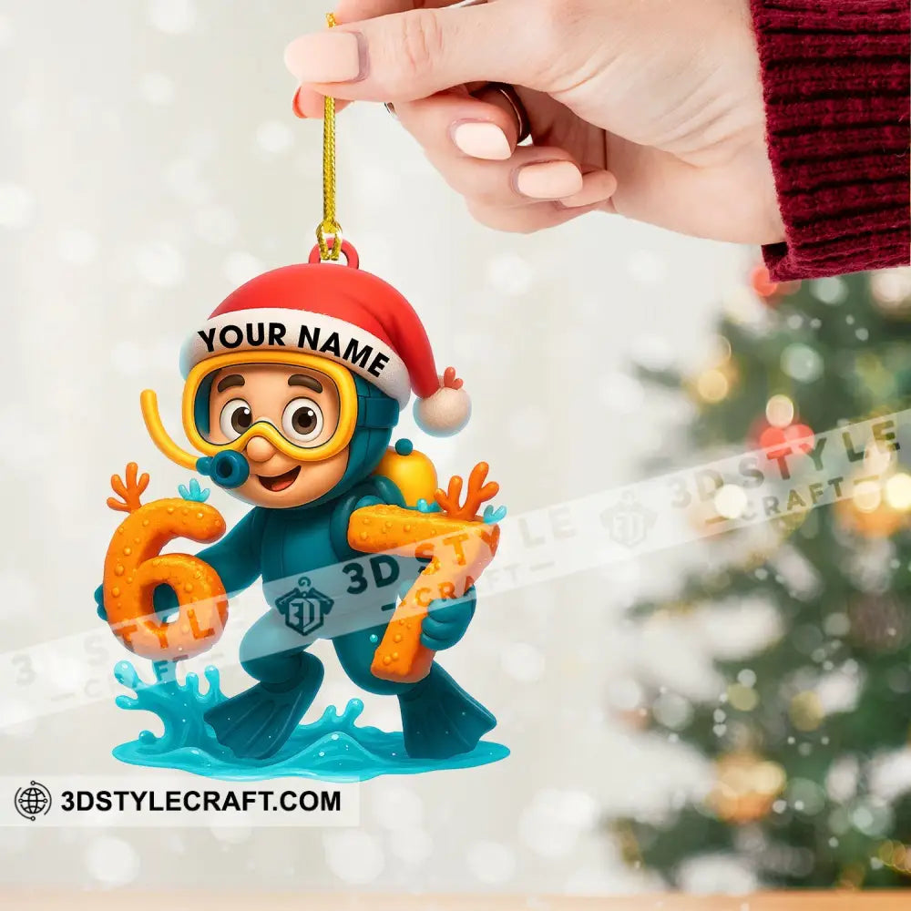 Diving Christmas Home Decor Christmas Ornament Personalized Ornament Ornament