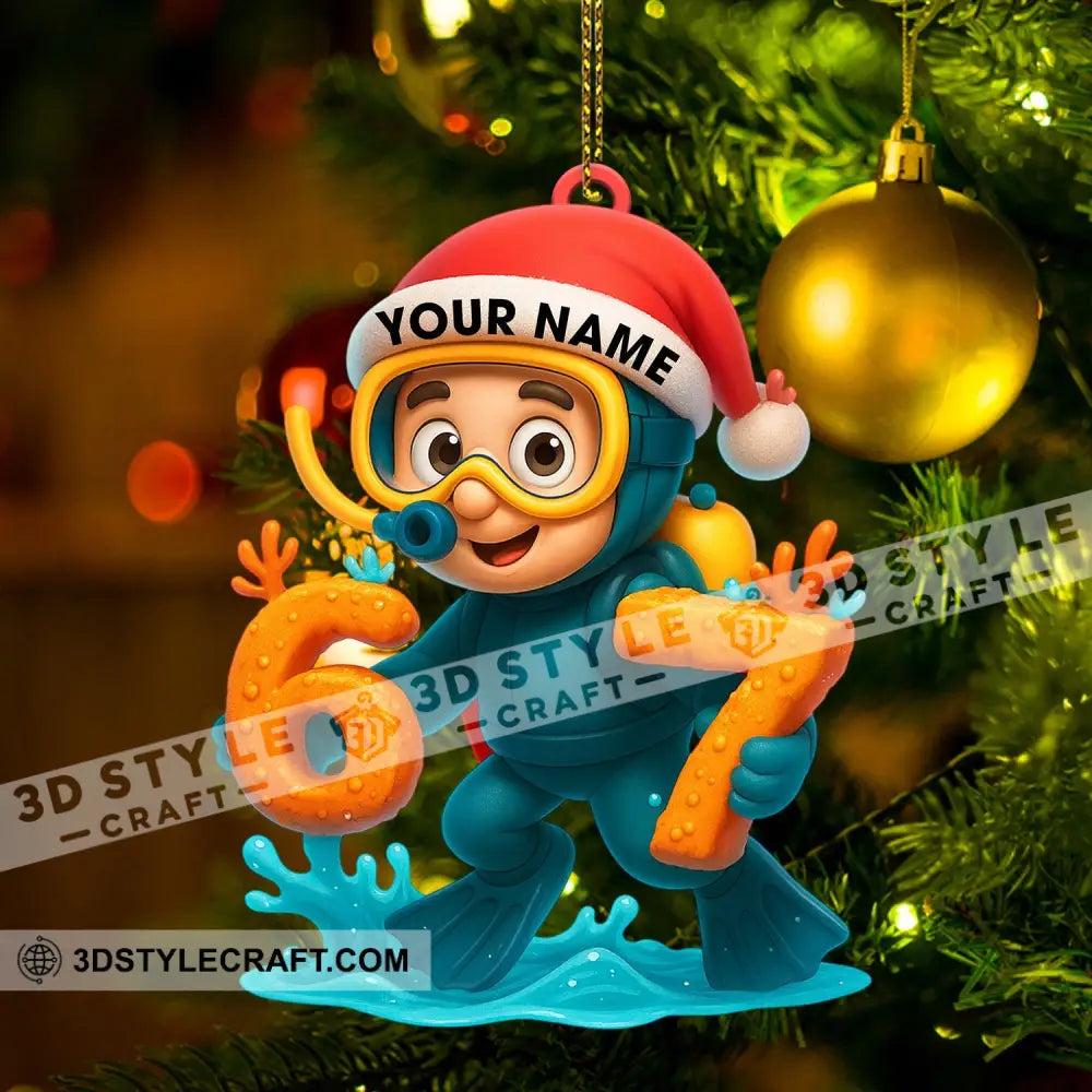 Diving Christmas Home Decor Christmas Ornament Personalized Ornament Ornament