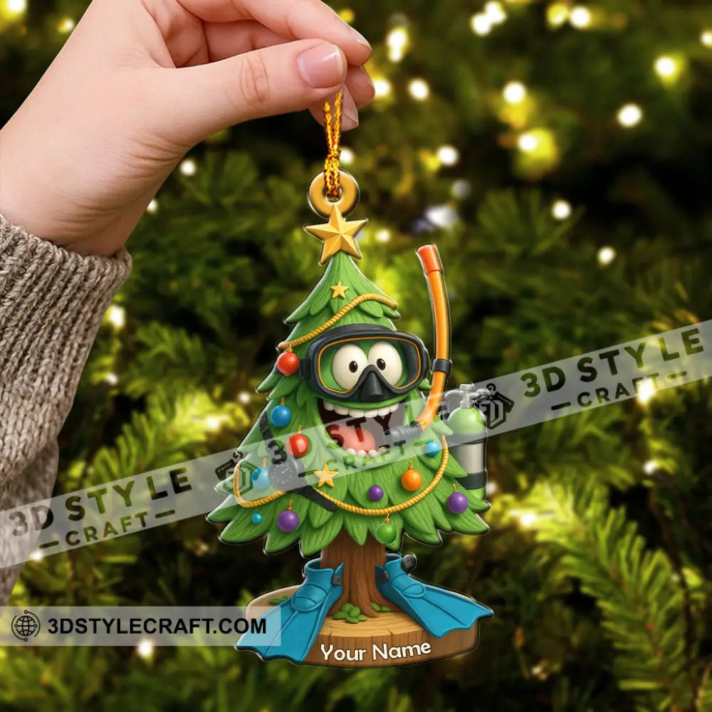 Diving Christmas Tree Home Decor Christmas Ornament Personalized Ornament Ornament