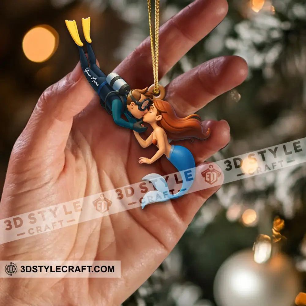 Diving Couple Home Decor Christmas Ornament Personalized Ornament Ornament