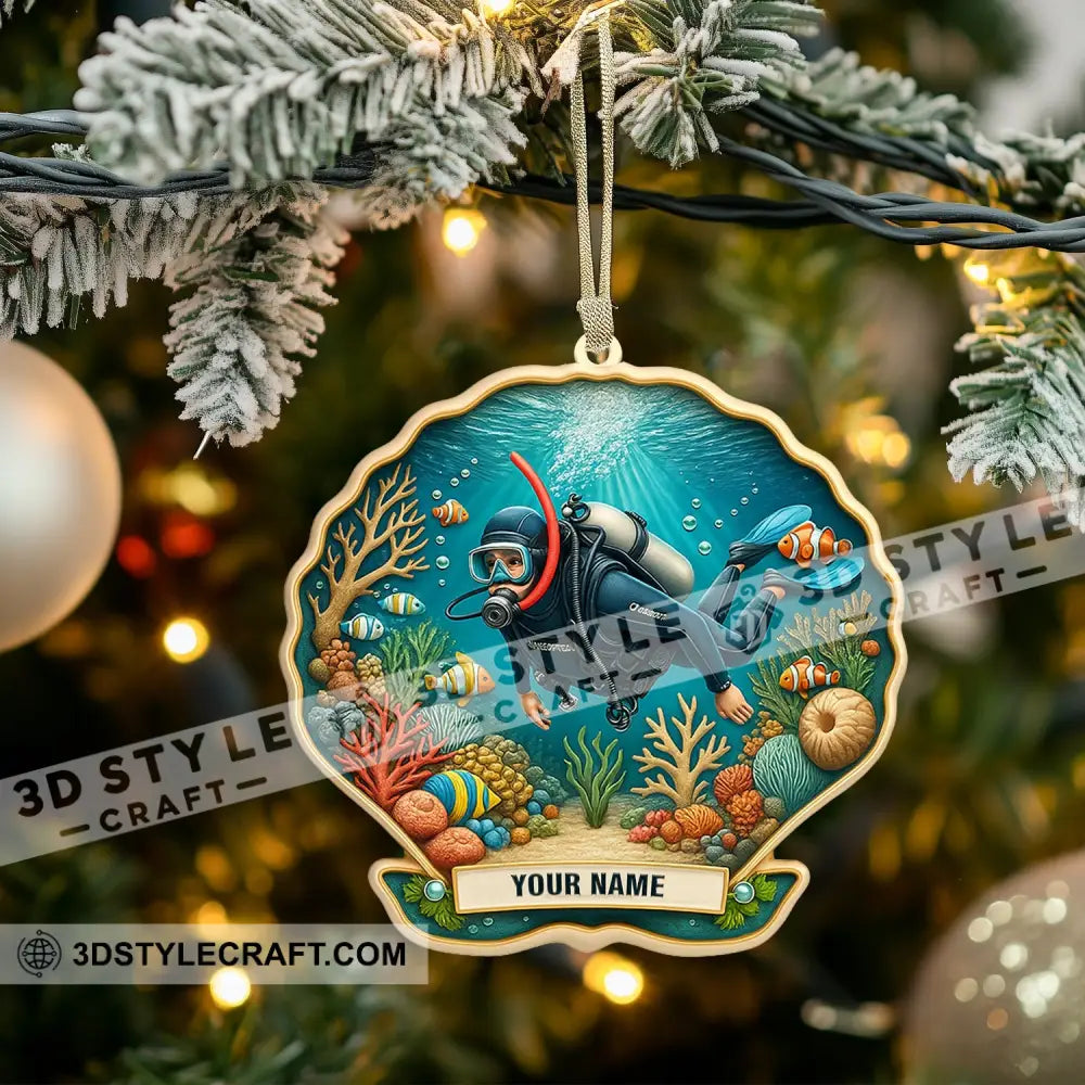 Diving Home Decor Christmas Ornament Personalized Ornament Ornament