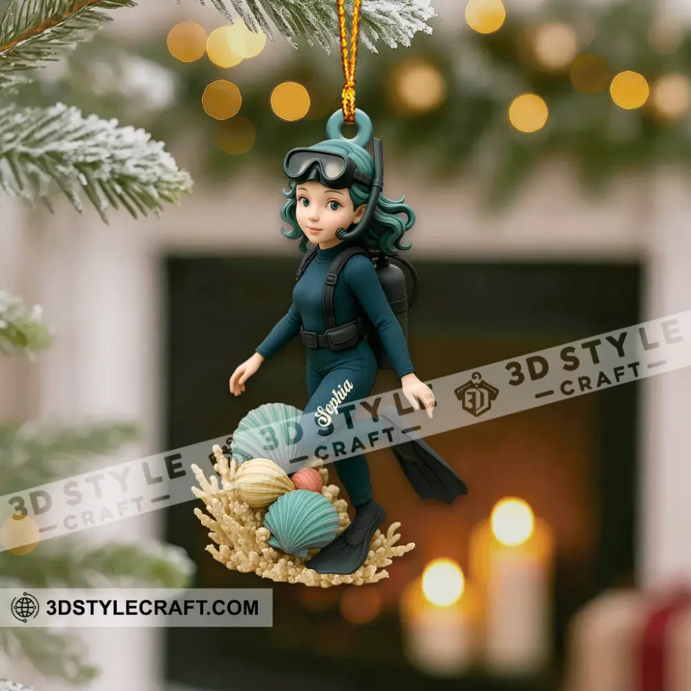 Diving Home Decor Christmas Ornament Personalized Ornament Ornament