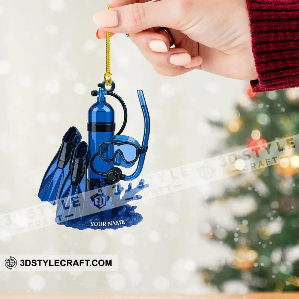Diving Home Decor Christmas Ornament Personalized Ornament Ornament