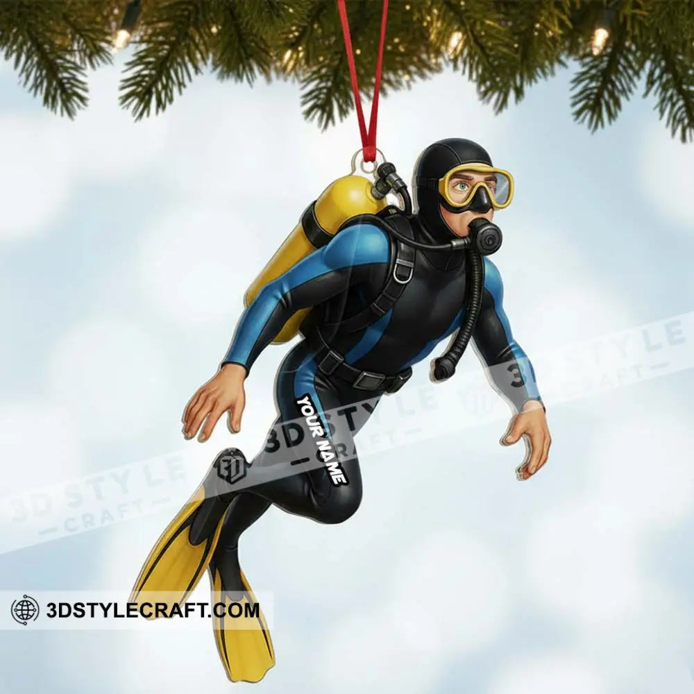 Diving Home Decor Christmas Ornament Personalized Ornament Ornament