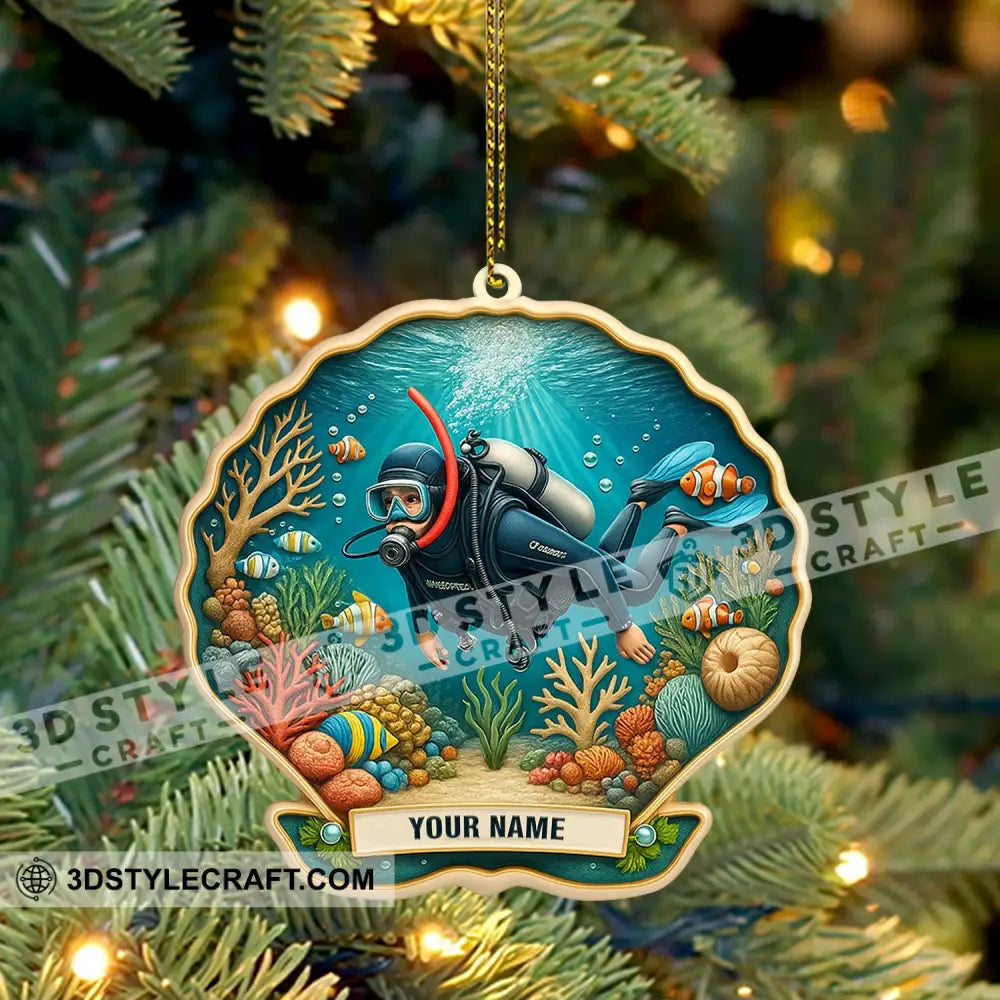 Diving Home Decor Christmas Ornament Personalized Ornament Ornament