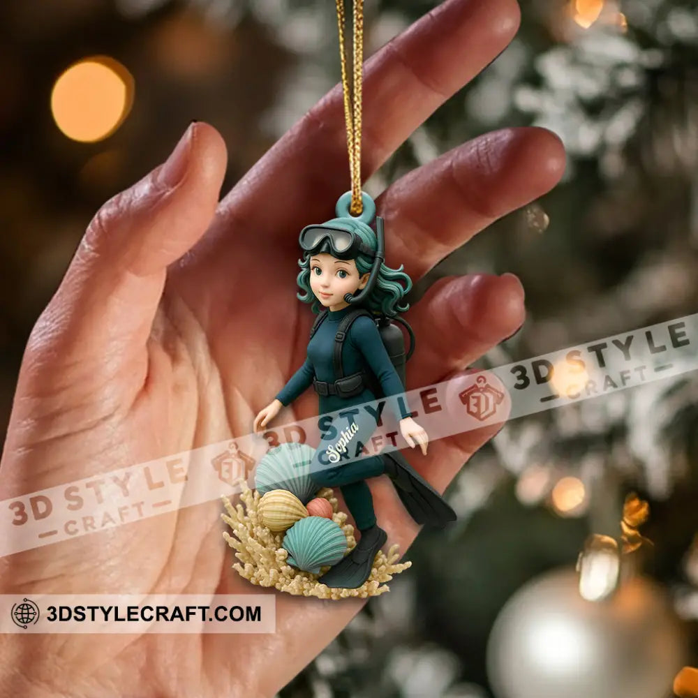 Diving Home Decor Christmas Ornament Personalized Ornament Ornament