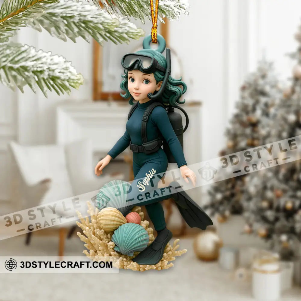 Diving Home Decor Christmas Ornament Personalized Ornament Ornament