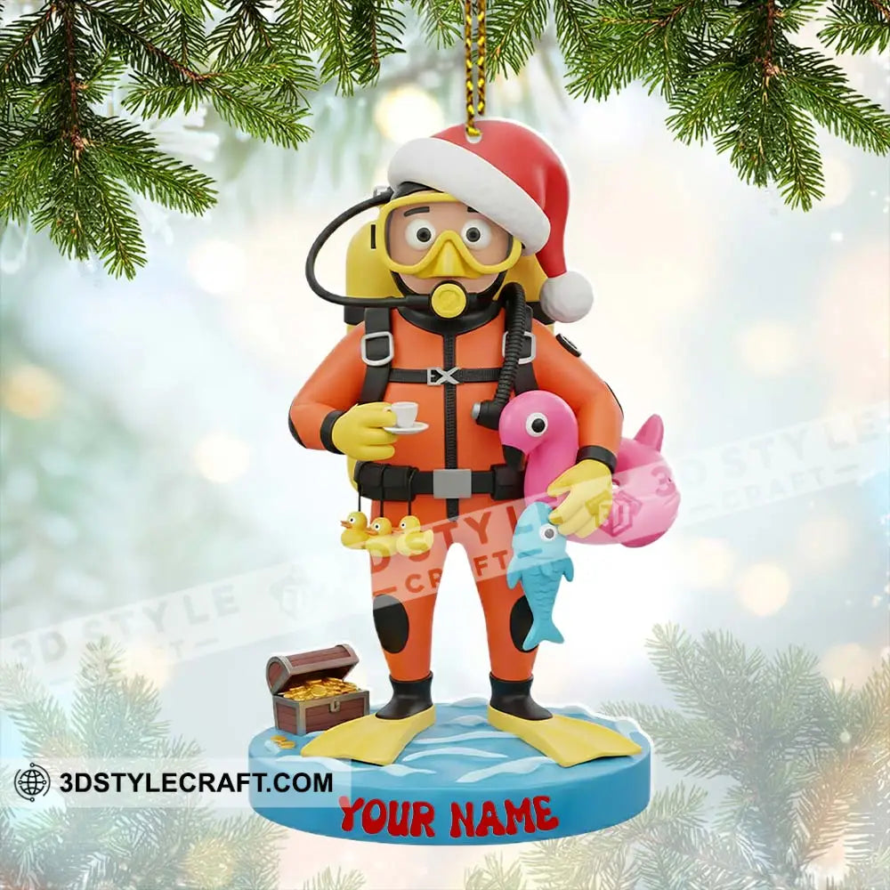 Diving Lover Christmas Home Decor Christmas Ornament Personalized Ornament Ornament