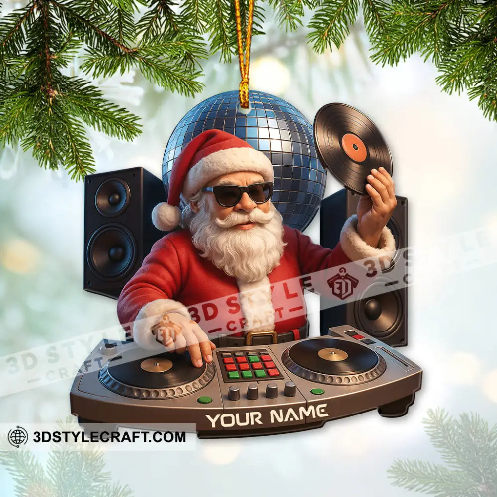 DJ Santa Home Decor Christmas Ornament Personalized Ornament Ornament