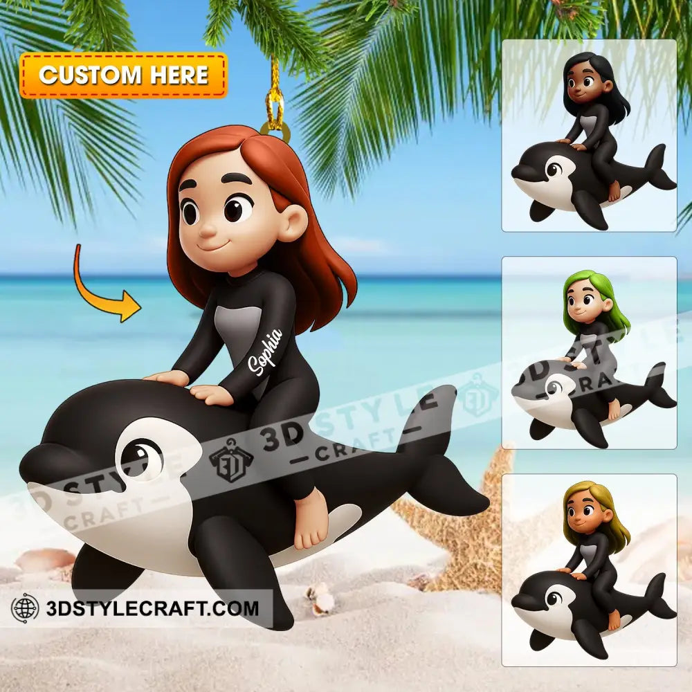 Dolphin Training Home Decor Christmas Ornament Personalized Ornament 3.54’’ / 1 Ornament Ornament