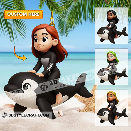 Dolphin Training Home Decor Christmas Ornament Personalized Ornament 3.54’’ / 1 Ornament Ornament