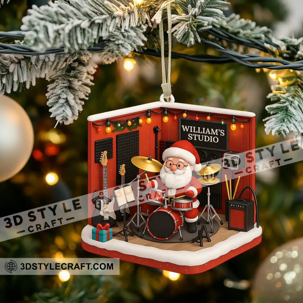 Drummer Santa Home Decor Christmas Ornament Personalized Ornament Ornament