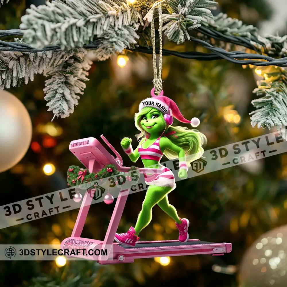 Elf Treadmill Decor Christmas Ornament Personalized 3.54’’ / 1