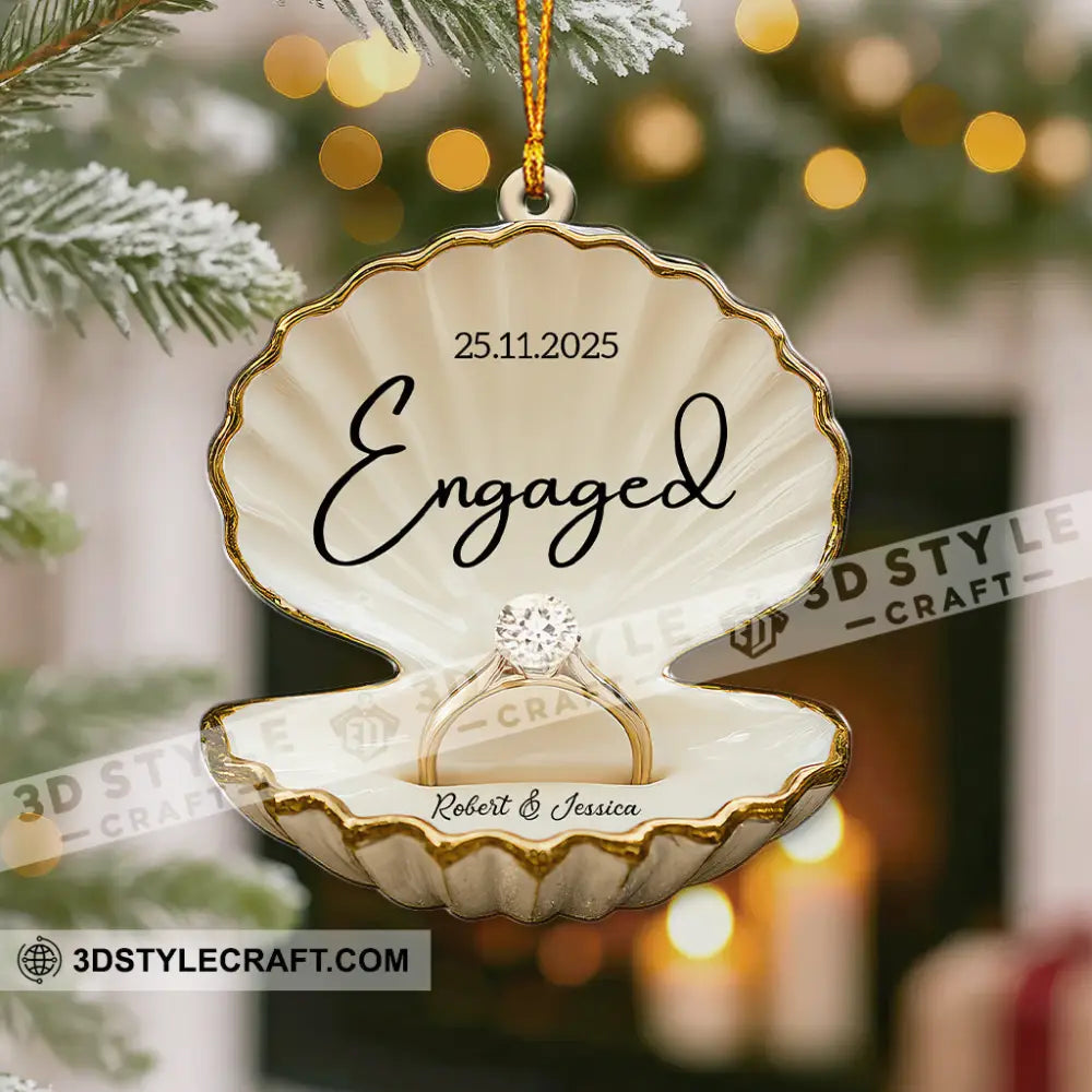 Engaged Couple Christmas Home Decor Christmas Ornament Personalized Ornament Ornament