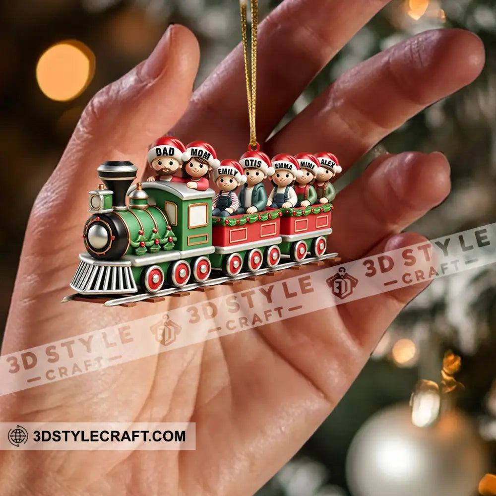 Family Train Home Decor Christmas Ornament Personalized