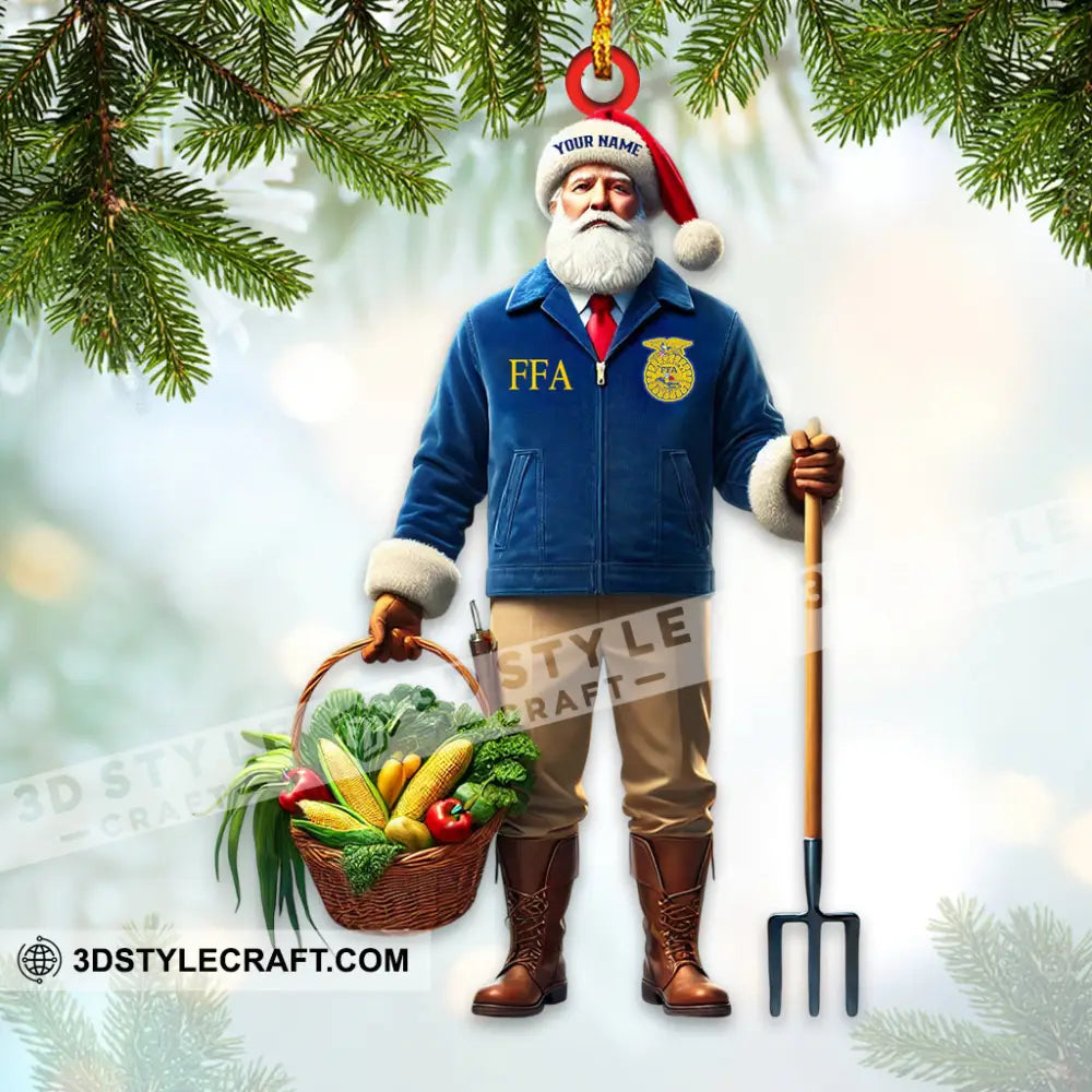 Farmer Santa Home Decor Christmas Ornament Personalized