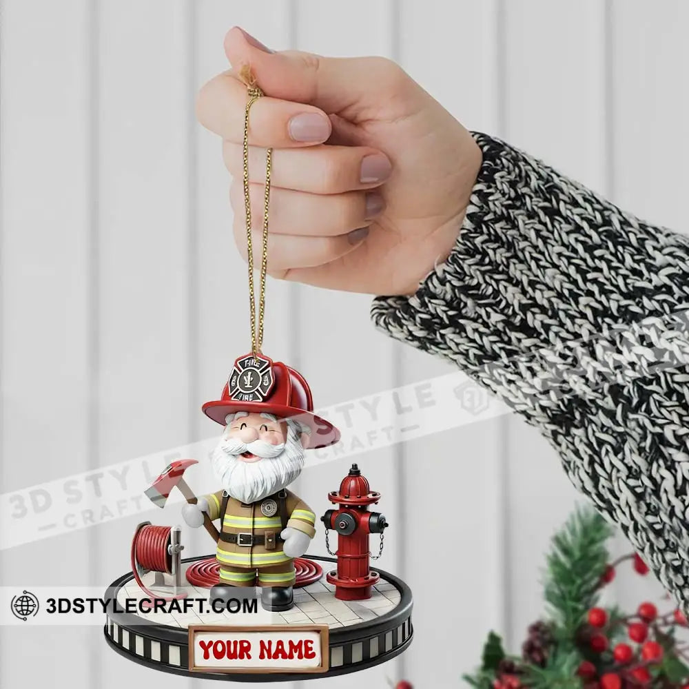 Fireman Santa Home Decor Christmas Ornament Personalized Ornament Ornament