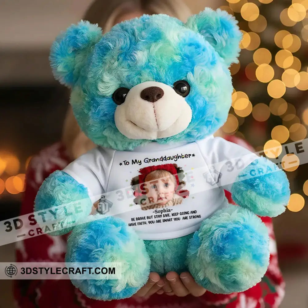 First Christmas Baby Personalized Teddy Bear Shirt Blue / 9’’ / No Graduate Teddy Bear Shirt