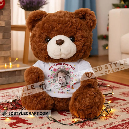 First Christmas Baby, Personalized Teddy Bear Shirt style option 1