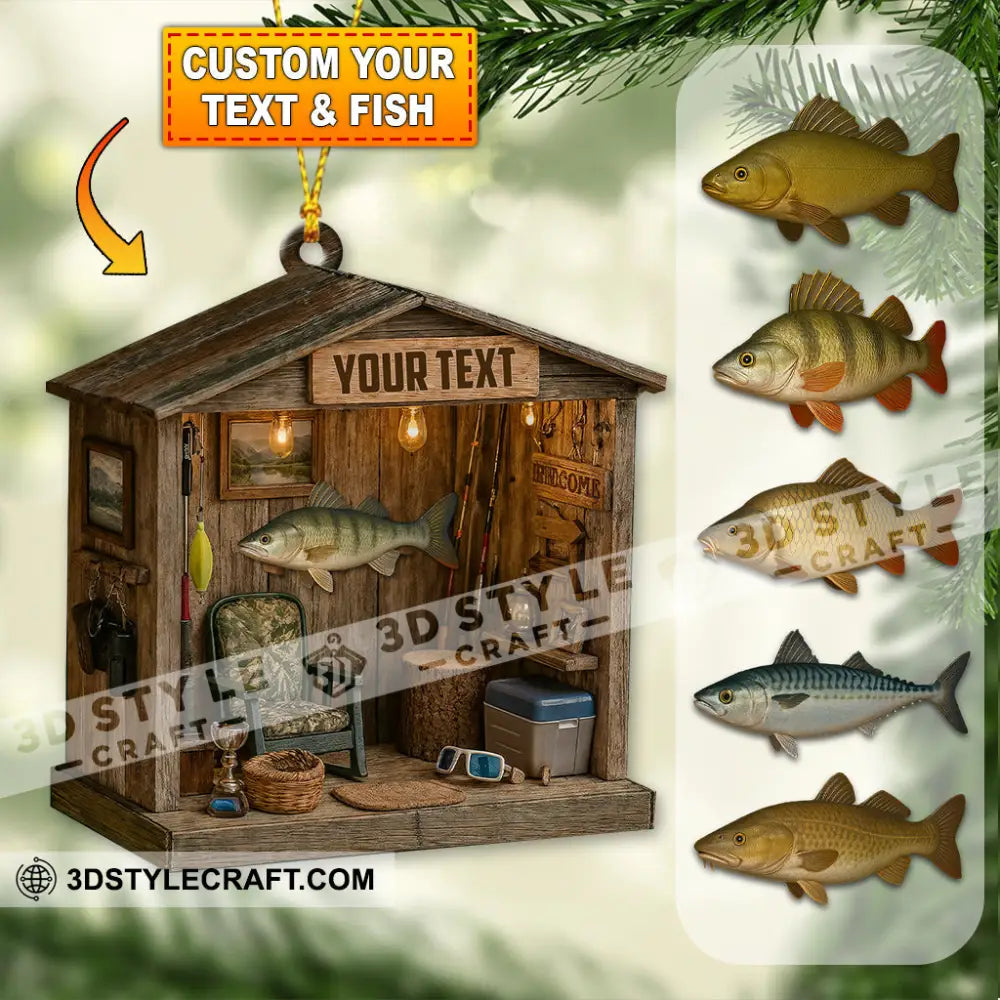 Fishing Lover Home Decor Christmas Ornament Personalized Ornament 3.54’’ / 1 Ornament Ornament