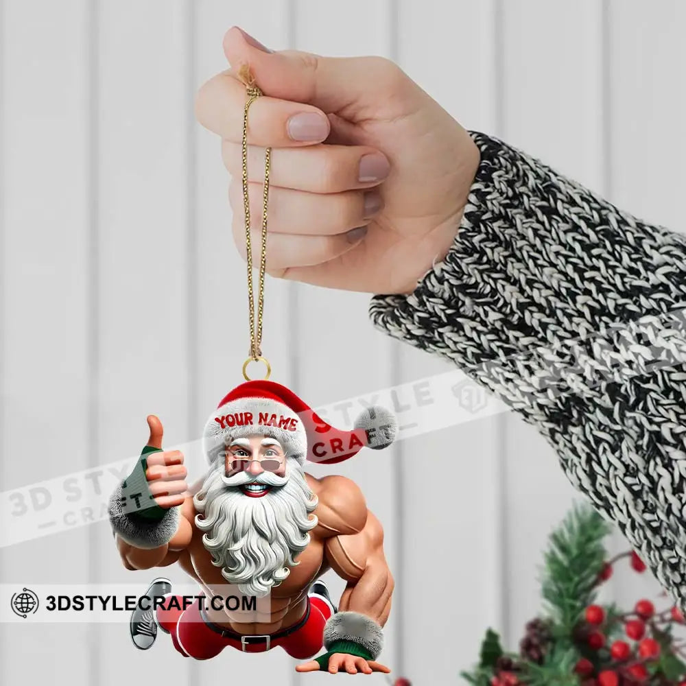 Fitness Santa Home Decor Christmas Ornament Personalized Ornament Ornament