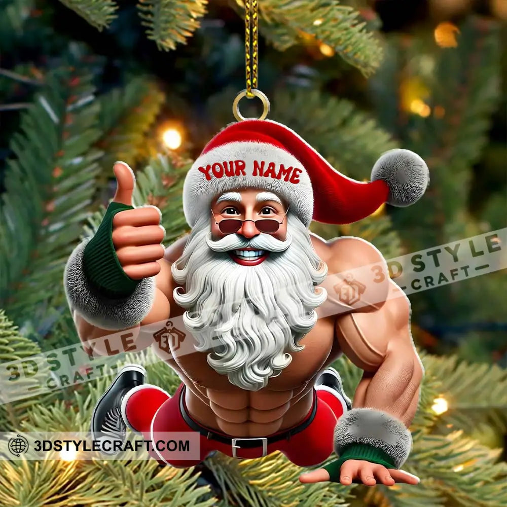 Fitness Santa Home Decor Christmas Ornament Personalized Ornament Ornament